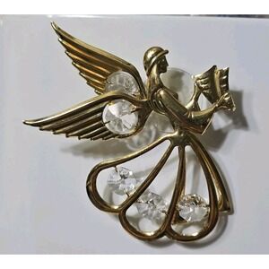 Mascot Int'l Gold Plated Angel Austrian Cristals Window Cling 1995 Prism
